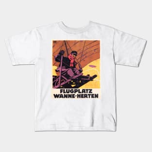 FLUGPLATZ WANNE HERTEN Old German Airplane Vintage Kids T-Shirt